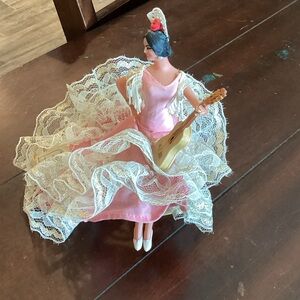 Pink Flamenco Dancer Figurine with Guitar